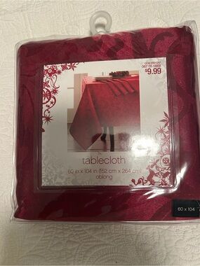 Target Red Jacquard Oblong Tablecloth